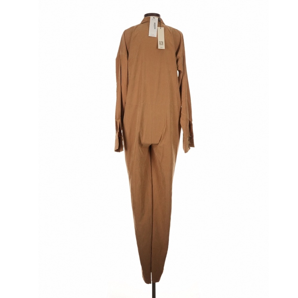 Vassia Kostara Tan Brown Utility Jumpsuit Zip Front Long Sleeve S/M Y2K Safari - Picture 7 of 11